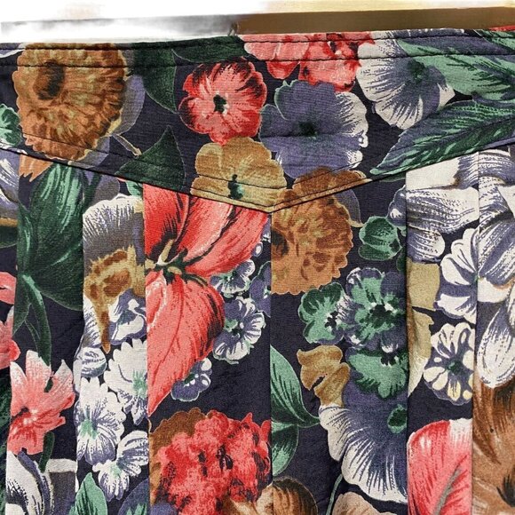 Vintage Floral Skirt XS Midi Full Tea Skirt By St. Michael Made in Germany Visco - Picture 3 of 15